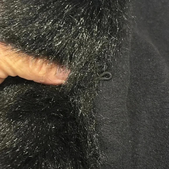 Donna Salyers’ Fabulous-Furs Cashmere/Wool Faux Fur Trim Full Length Coat Sz Lg - Picture 7 of 7